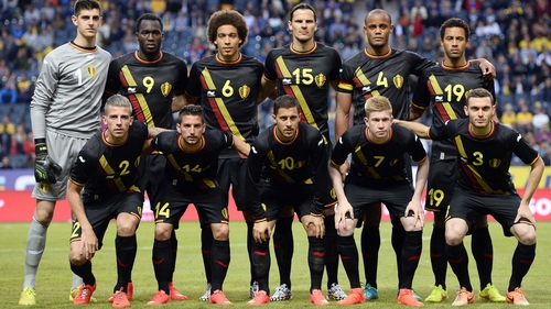 The Belgium team that lined up against Sweden