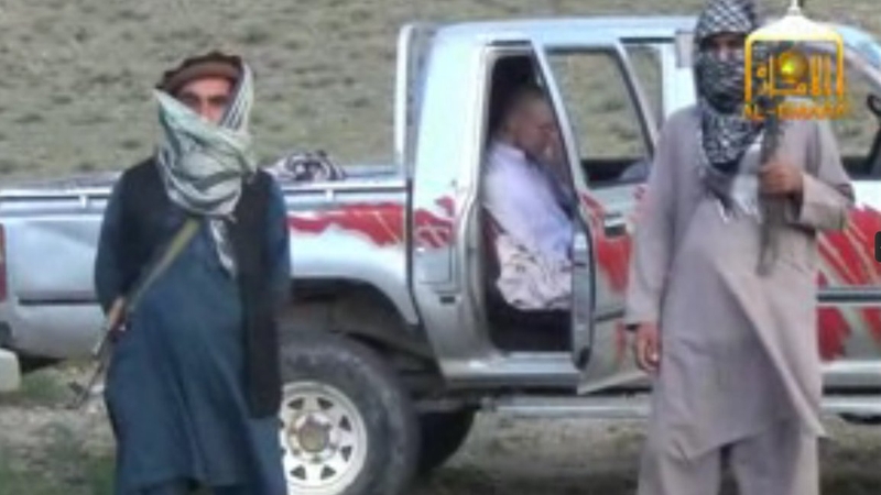 The video shows Sgt Bowe Bergdahl waiting in a pick-up truck