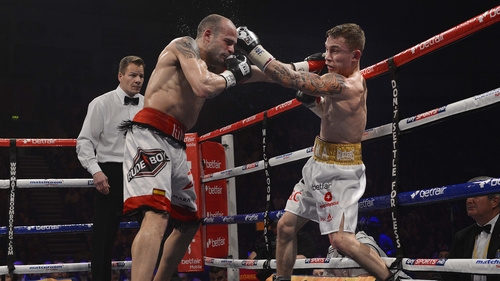 Carl Frampton (right) and Kiko Martinez (left) will battle for the IBF world super bantamweight title on 6 September