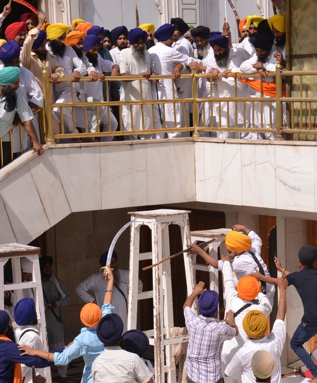 At least 12 people were injured in the violence