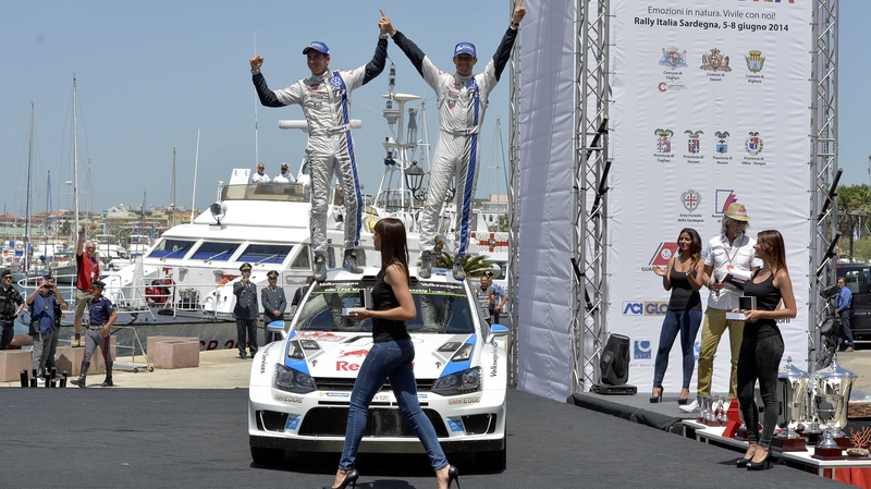 The win was Ogier's (r) fourth of the season