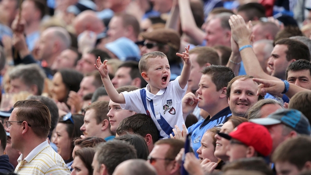 On Hill 16, a young Dublin fan roars his approval. Sure, he's happy now, but...