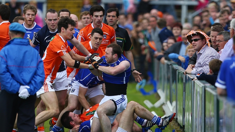 Ugly scenes broke out during the parade at the Athletic Grounds