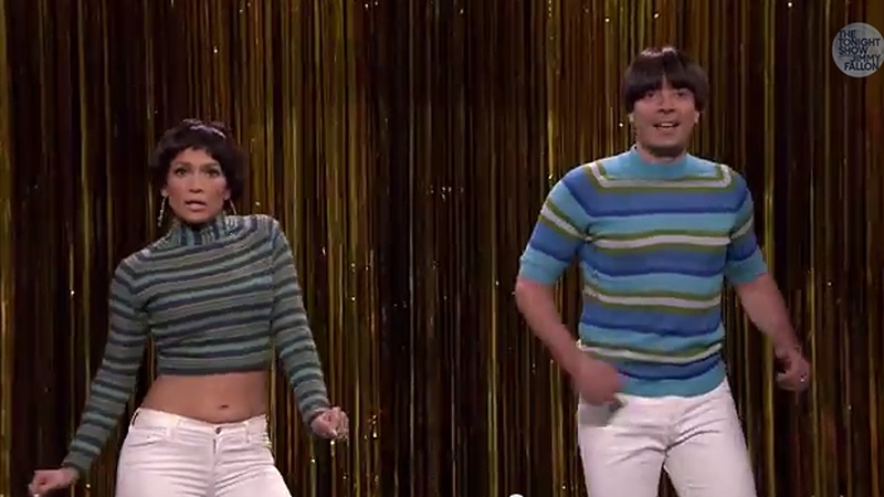 Jennifer Lopez and Jimmy Fallon