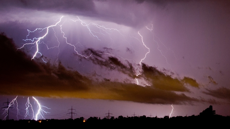 Lightning strikes near Hanover, Germany