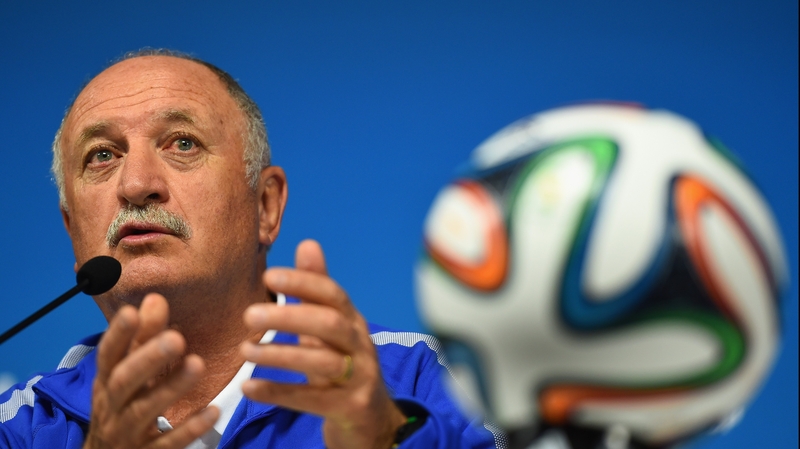 Brazil head coach Luiz Felipe Scolari speaks at his final pre-World Cup press conference