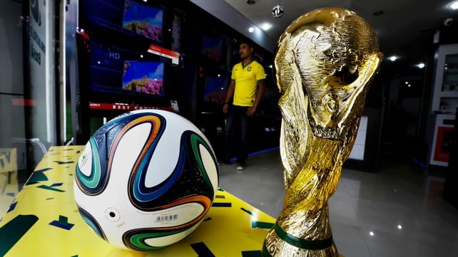 A huge banner against FIFA during an anti-World Cup protest in Rio de Janeiro