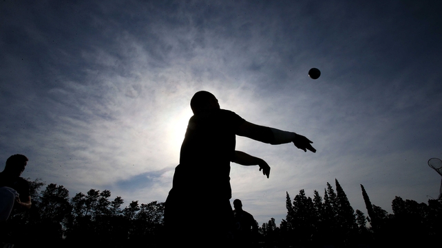 An Ireland player at a line-out during training in Argentina on Thursday