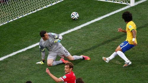 Marcelo of Brazil's own goal in the opening match of the World Cup was the most-tweeted moment so far