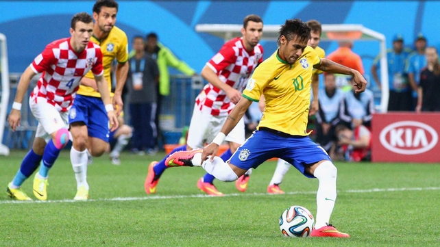 Neymar takes the penalty for his team...