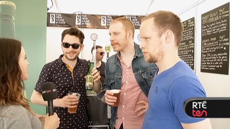 Intrepid RTÉ Ten reporter Sarah McIntyre quizzes The Hardy Bucks about their new beer