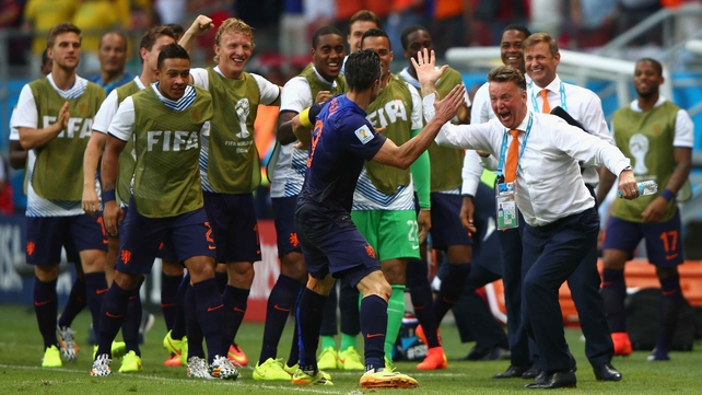 ... and new head man Louis van Gaal enjoyed the moment as well