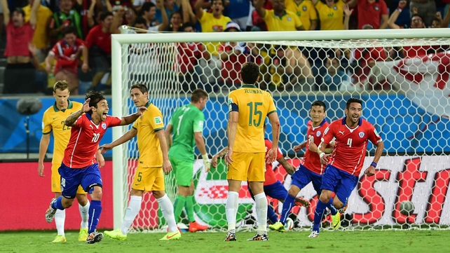 After only two minutes, Chile scored again, this time off the foot of midfielder Jorge Valdivia, bringing the score to 2-0 early