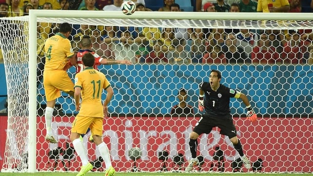 Not out of it yet though, Australia bid their time and came roaring back at 35' with a classic leaping header from veteran forward Tim Cahill