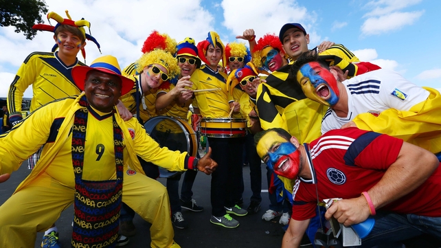 Colombian fans enjoy the atmosphere