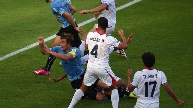 Uruguay went ahead with a penalty in the 24th minute
