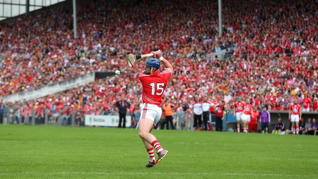 Cork's Patrick Horgan scores from the penalty spot against Clare
