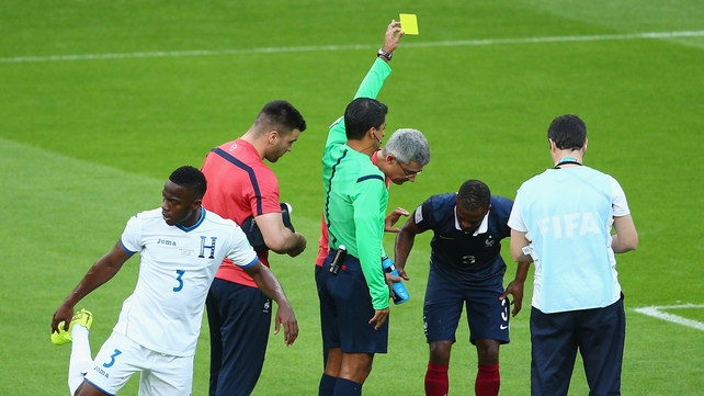 Patrice Evra picked up an early booking