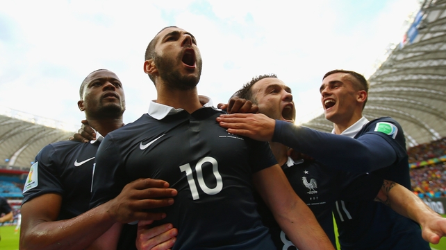 The Real Madrid striker celebrated with his team-mates