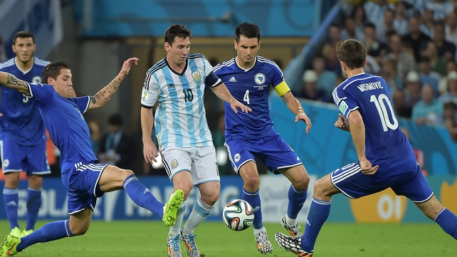 Star man Lionel Messi was tightly marked during the opening stages