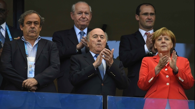 FIFA President Sepp Blatter and German Chancellor Angela Merkel were noticeably pleased