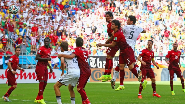 Germany defender Mats Hummels rocketed a header into the top of the net at 31' to increase the German lead to 2-0