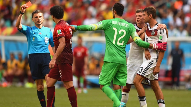 The altercation drew a red card, which will see Pepe out of Portugal's next match against the US