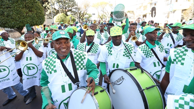 Nigeria supporters made their presence known as well, leading the charge into the stadium with a full marching band