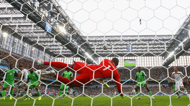 Nigeria goalkeeper Vincent Enyeama made some solid saves throughout the match, which turned into a defensive stalemate by mid-way through the first half