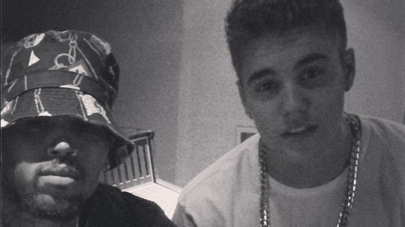 Brown and Bieber have been working on new material in the recording studio together.