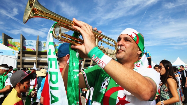 Algerian fans travelled in large numbers to the sunny stadium...