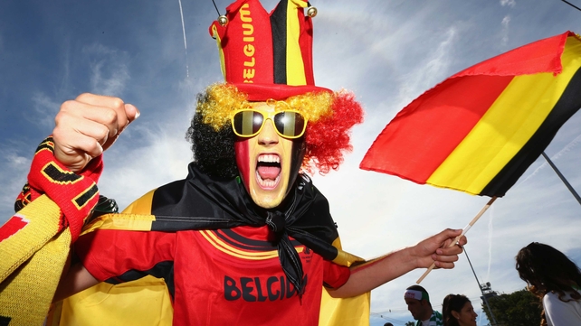 The Belgians weren't to be outdone, though, as hundreds of faces painted red, yellow and black stood out in the crowd