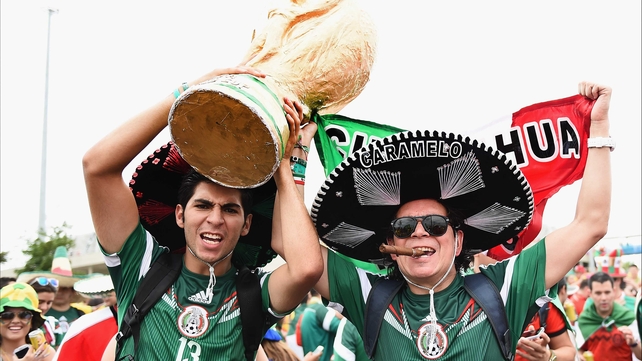 Fans of Mexico returned to the stands en masse, toting what might be the largest World Cup trophy ever sculpted or even conceived