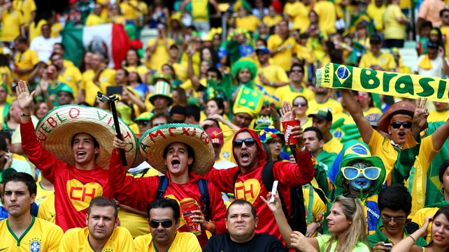 ... as supporters of Brazil and Mexico waited to cheer on the two leaders of Group A