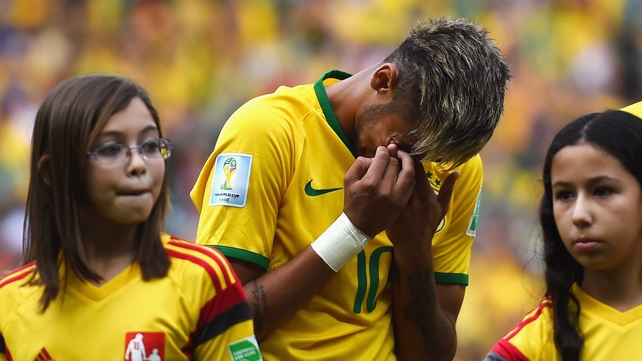 Star Brazil forward Neymar got a bit choked up during his country's national anthem, a moment which offered the world a chance to marvel at his new blonde 'do
