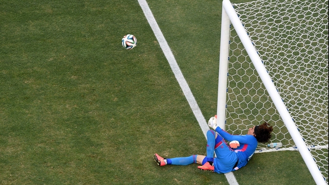 Ochoa, having dived to make another spectacular save