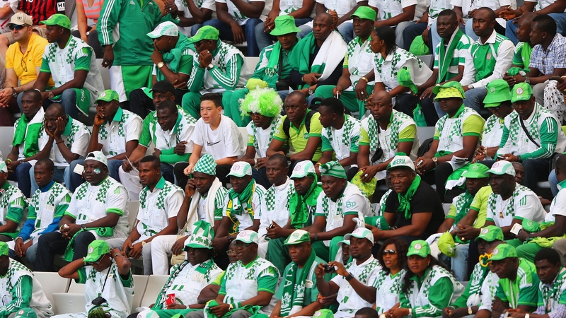 Nigerian fans in Brazil watch their team take on Iran on Monday. Soccer is hugely popular in Nigeria