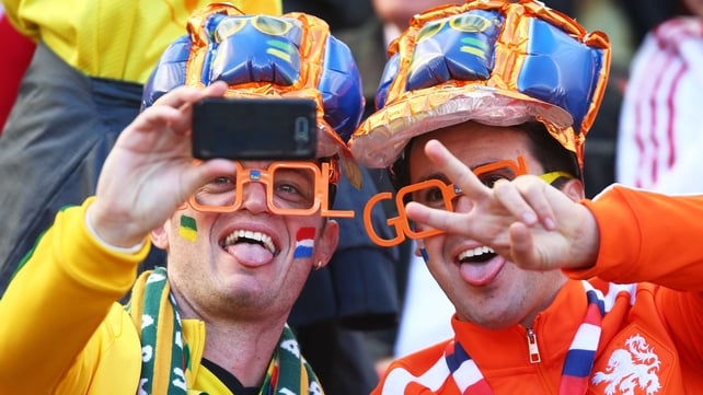 And the two camps united as one, in order to partake in the ubiquitous custom of a selfie. These are modern times, indeed