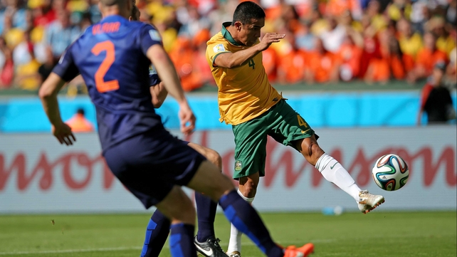 Less than a minute later, however, Australia veteran forward Tim Cahill scored on a spectacular volley, providing a lightning quick equaliser and a moment to remember