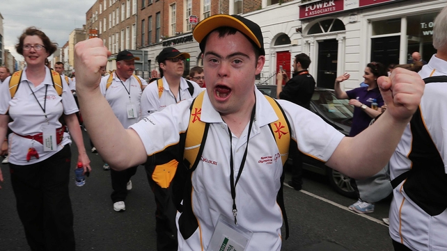 An Ulster athlete in the opening ceremony parade of the Special Olympics Ireland Games Opening Parade in Limerick