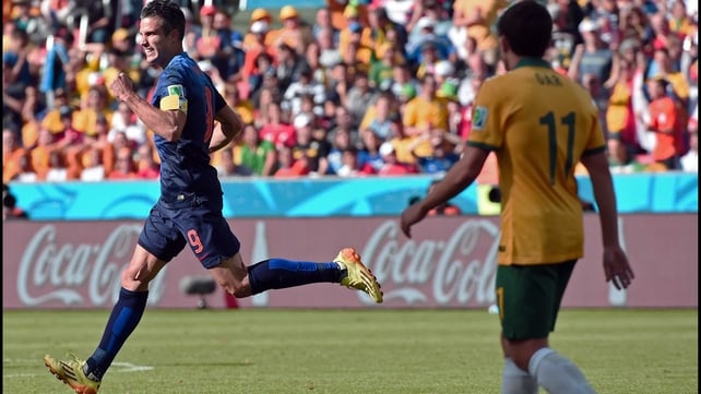 The goal was Van Persie's third of the tournament so far