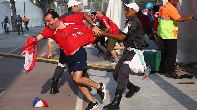 Then off to Rio de Janeiro, where some Chile fans got a bit too riled up ahead of the match against World Champions Spain