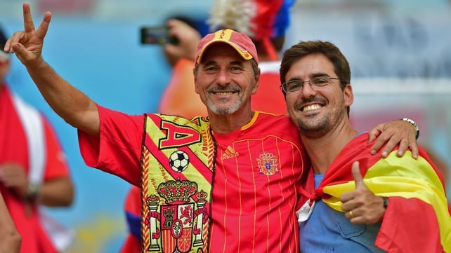 Fans of Spain - although travelling in smaller numbers - were enjoying the afternoon as well