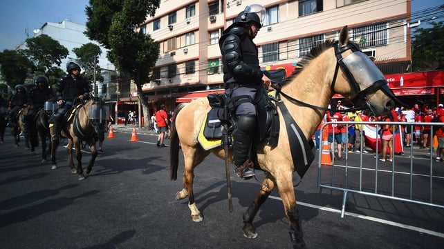 Extra security forces were called out to the stadium after a group of fans used planters and other small objects to shatter the windows of the security and ticketing offices