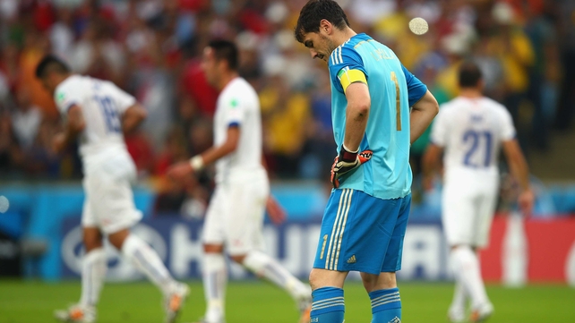 ... while Casillas lamented conceding his sixth goal in the last one and a half matches