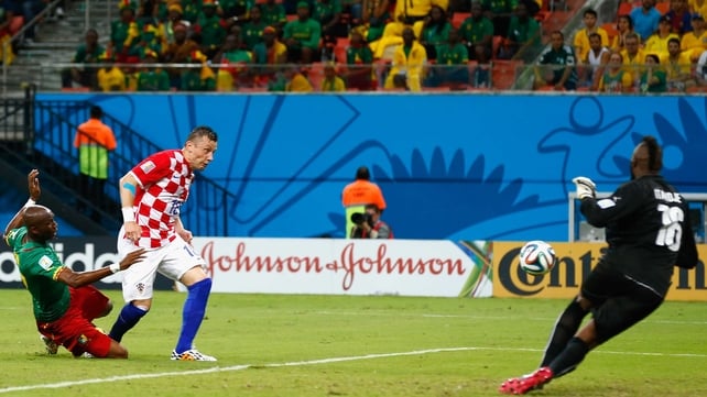Croatia forward Ivica Olic put his side up quickly, scoring on Cameroon goalkeeper Charles Itandje to put Croatia up 1-0