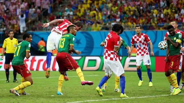 At 61' Croatia forward Mario Mandzukic scored on a low, strong header to widen his side's lead to 3-0