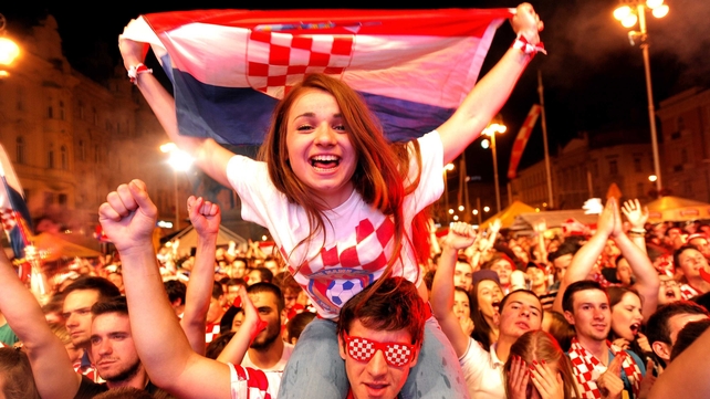 Most fans watching in Zagreb were visibly delighted with the scoring spree...