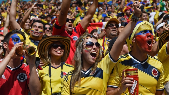 The first of the day's matches saw Colombia meet Ivory Coast in Brazil's capital city of Brasília