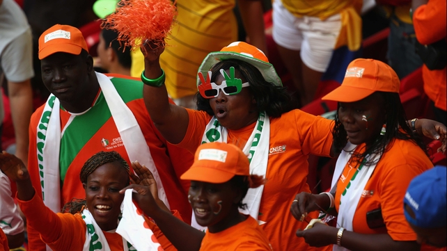 Ivory Coast fans were certainly enjoying the atmosphere of excitement as well